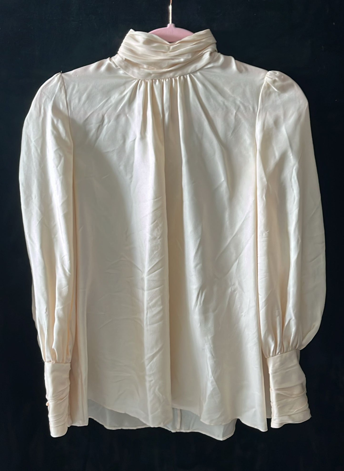 Versace - Cream high-neck blouse with long sleeves